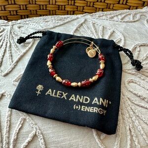 ☀️ NWOT ALEX AND ANI Radiance Crimson Rafaelian Gold Bangle Bracelet